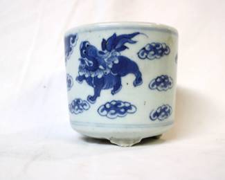 Chinese Blue and White Porcelain Qilin Censer