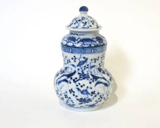 19th C. Blue and White Porcelain Ginger Jar with KangXi Mark
