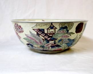 Japanese Export Imari Tobacco Leaf Bowl with Qianlong Stamp