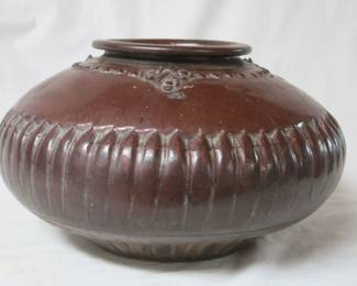 Antique Burmese Brown Glaze Stoneware Water Pot