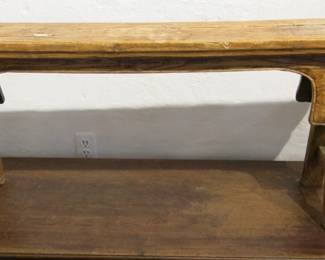 Early 20th C. Chinese Elm Bench