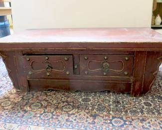 Antique Chinese Two Drawer Kang Table