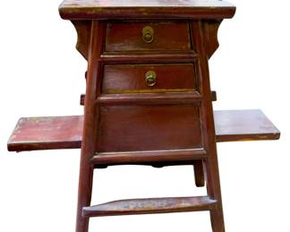 19th C. Ox Blood Red Chinese Barbers Stool