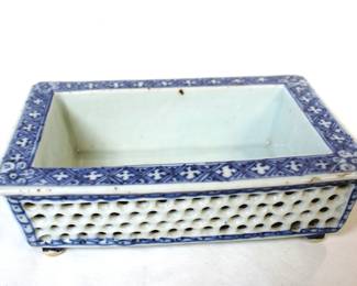 A Chinese Qing Blue and White Porcelain Narcissus Flower Pot