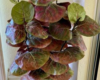 Artificial Sea Grape Plant in Weathered Brown Planter