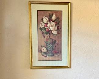 Framed Barbara Mock Floral Print 20" x 32"