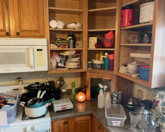 Cupboards packed with household