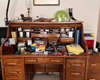 solid wood small roll top desk