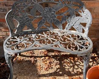 cast iron garden bench