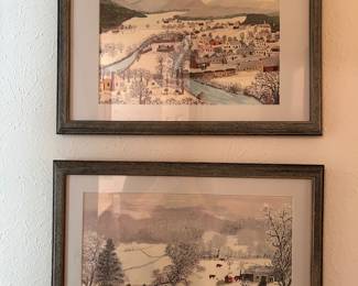 framed GRANDMA MOSES folk art, more prints in a portfolio