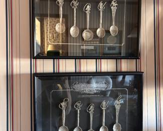 framed, commemorative spoons from SEOUL OLYMPICS