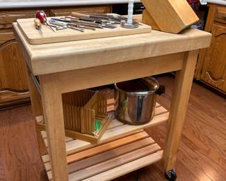 rolling butcher block island