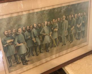 "Lee and his Generals" antique framed print