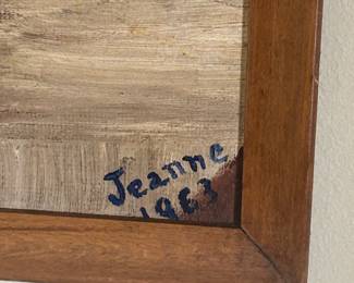 signed by "Jeanne", 1963
