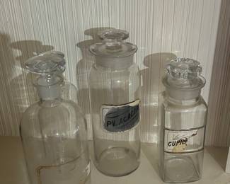 Antique Apothecary Jars with lids