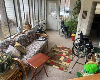Rattan Furniture, Wheelchairs, Plants, Area Rug