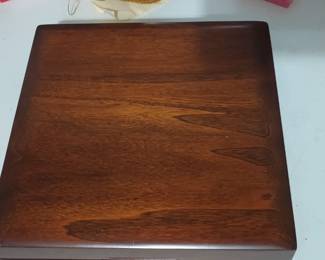 NOS 1980'smens wooden jewelry box with orig. Reciept