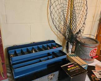 Fishing rods & reels in box