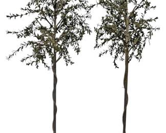 Two Faux Potted Trees 