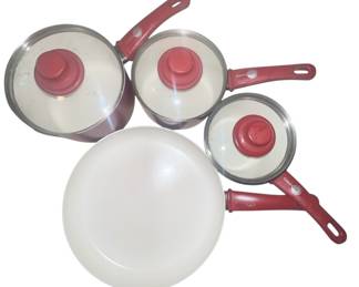 GreenPan Red Ceramic Cookware Set 4pc 