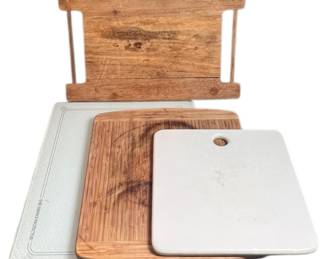 4pc Mixed Material Cutting Boards Set 