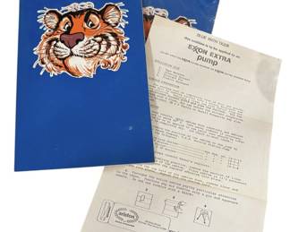Vintage Blue with Tiger Exxon Pump Signs 