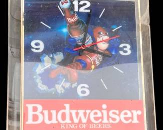 Budweiser Beer Bud Man Clock Light 