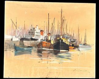 Signed Canvas Painting Art 