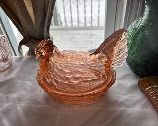 Hen on a Basket