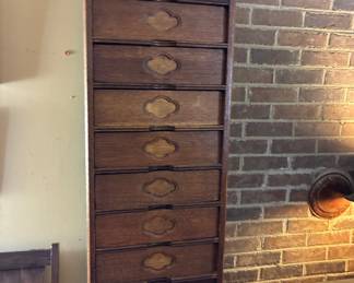 Rare antique wood American file cabinet
