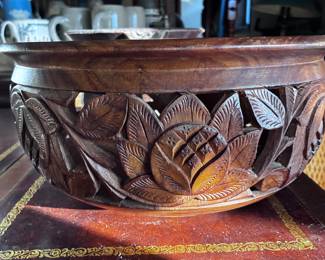 hand carved wood bowl