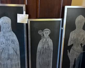 Vintage brass rubbings 