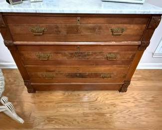 Antique marble top dresser. $400.