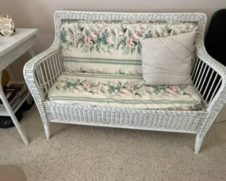 Antique wicker settee.  At least 100 years old.  $200.