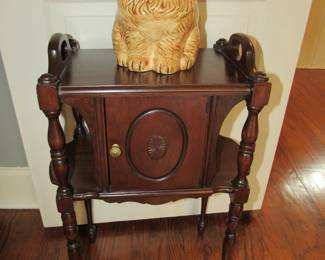 Antique walnut smoke stand