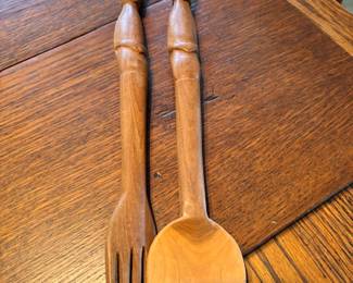 African Carved Serving Set