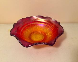 Indiana Glass Ruffled Iridescent Bowl