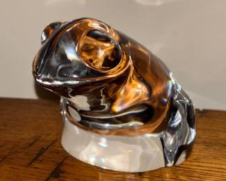 Baccarat Crystal Frog Paperweight