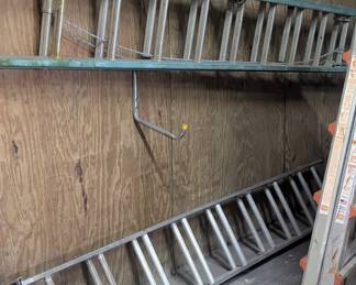 Extension ladders and tripod ladders.