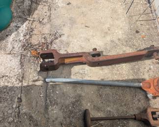 Ford draw bar, metal pipe threader 