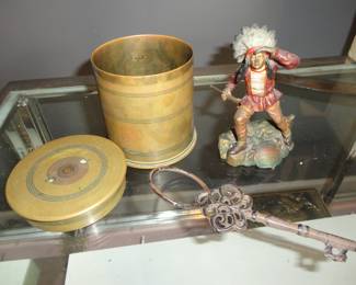 Vtg K & O Indian Figure Battle Creek Sanitarium /Brass Bullet