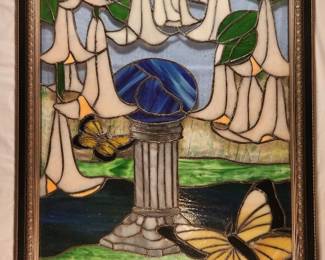 Stained Glass Butterflies and Flowers