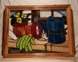 Stained Glass Mice And Pots