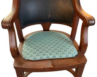 Hale Desk Co Bankers Chair with Leather Back and Nailhead Trim