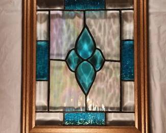 Stained Glass Teal Stylized Teardrop