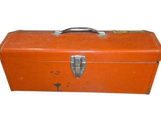 Orange Metal Toolbox Contents Included