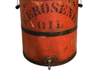 Antique Wooden Staved Kerosene Oil Bucket