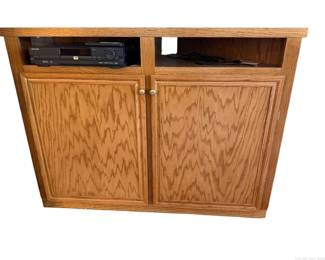 Light Wood Handmade Corner Media and Storage Cabinet