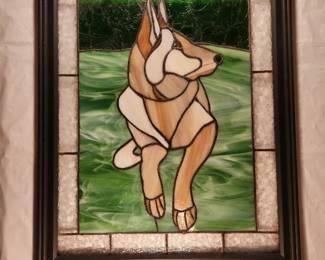 Stained Glass Tan Dog