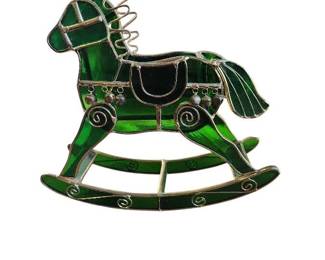 Green Stained Glass Rocking Horse